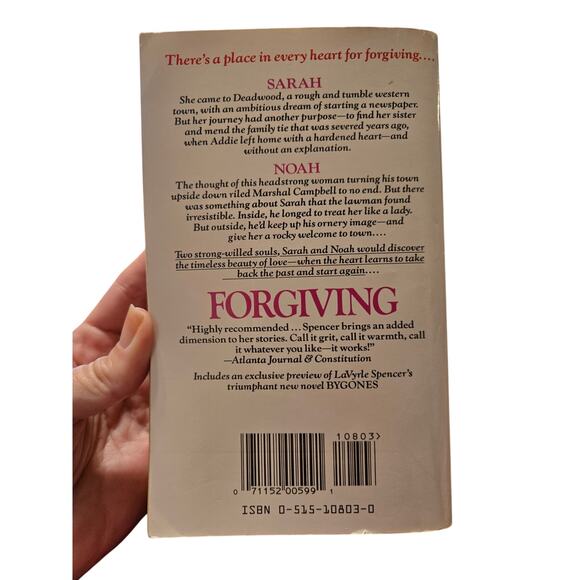 LaVyrle Spencer FORGIVING Historical Pioneer Romance Jove Novel 0515108030 - Picture 7 of 8